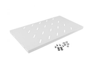 OUTLET: Półka do szaf 19" 450mm szara Lanberg (1U/486x270mm udźwig do 120kg, montaż 4-punktowy) - OTW OPAK