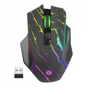 OUTLET: Mysz bezprzewodowa Defender URAN GM-503 optyczna 3200dpi czarna RGB AKUMULATOR 8 przycisków Gaming - OTW OPAK