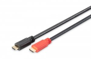 OUTLET: Kabel DIGITUS HDMI HighSpeed ze wzmacniaczem 1080p60Hz FHD Typ HDMI A/A M/M czarny 20m - USZ OPAK