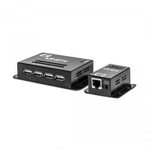Extender USB 2.0 LINDY 4 Port Cat.6 50m czarny