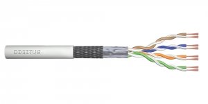 OUTLET: Kabel teleinformatyczny patchcordowy DIGITUS kat.5e, SF/UTP, linka, AWG 26/7, PVC, 100m, szary, karton - OTW OPAK