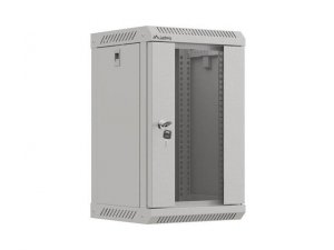 Szafa instalacyjna Rack Lanberg Wisząca 10&quot; 9U 300x300 Drzwi Przeszklone (flat pack) Szara