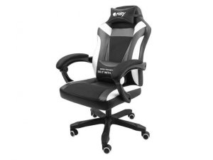 OUTLET: Fotel dla gracza Fury Avenger M+ czarno-biały - USZ OPAK