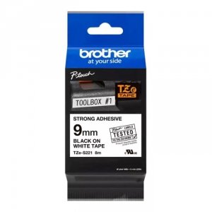 Taśma Brother TZe-S221 9 mm x 8m (TZS221) - biała, czarny nadruk