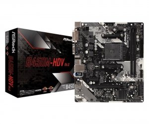 OUTLET: Płyta ASRock B450M-HDV R4.0 /AMD B450/DDR4/SATA3/M.2/USB3.0/PCIe3.0/AM4/mATX - OTW OPAK