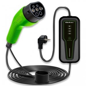 Ładowarka Qoltec do samochodu elektrycznego EV z regulacją 2w1 Typ2 | 3.5kW | 230V | LCD | Przenośna | 4m