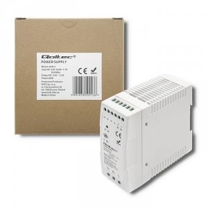 Zasilacz na szynę DIN Qoltec | 60W | 24V | 2.5A | Biały | Slim