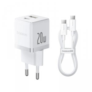 Ładowarka sieciowa Baseus Palm P10111608213-01 szybka 20W z gniazdem USB + USB-C PD 3.0 + kabel 1m