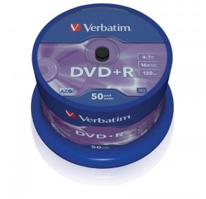 Płyty DVD+R Verbatim 16x 4.7GB Matt Silver (Cake 50)