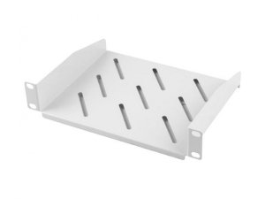 OUTLET: Półka do szaf 10" 310mm szara Lanberg (1U/254x180mm udźwig do 20kg, montaż 4-punktowy) - OTW OPAK