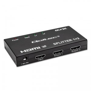 OUTLET: Rozdzielacz aktywny Qoltec Splitter 2 x HDMI 4K x 2K | 3.4Gb/s - USZ OPAK