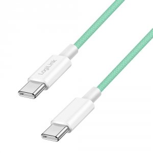Kabel USB 2.0 LogiLink CU0348 USB-C - USB-C, M/M, 480 Mb/s, 60 W, zielony, 1,5m