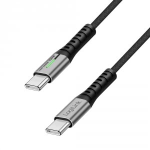 Kabel USB 2.0 LogiLink CU0424 USB-C - USB-C, M/M, 480 Mb/s, 100 W, czarny, 2m