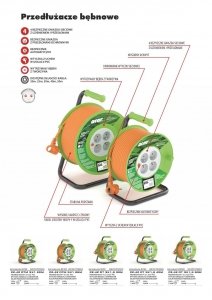 Przedłużacz bębnowy Acar M01895 25m pomarańczowy