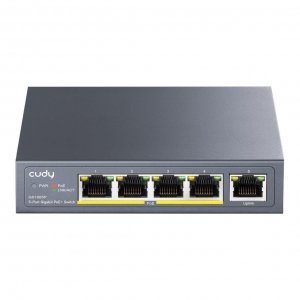 Switch niezarządzalny Cudy GS1005P 5x10/100/1000Mbps POE+ 60W