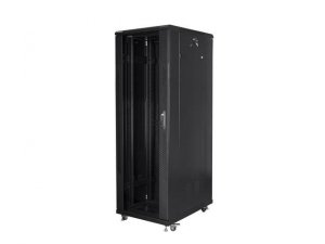Szafa instalacyjna Rack stojąca 19&quot; 47U 800x800 Drzwi Szklane czarna Lanberg (flat pack)