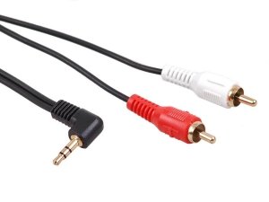 Kabel audio Maclean MCTV-827 kątowy miniJack 3,5mm (M) - 2xRCA (M), 10m, czarny