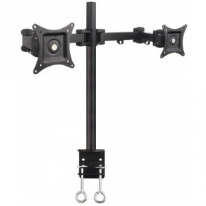 Uchwyt biurkowy Techly 13&quot;-27&quot;, 2x10kg na 2 monitory, regulowany