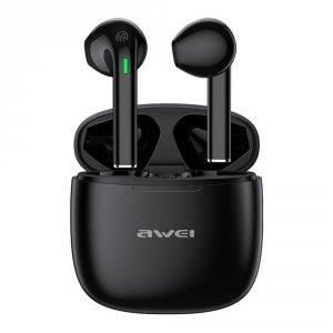 OUTLET: Słuchawki z mikrofonem Awei T26 Pro TWS Bluetooth + stacja dokująca - czarne - OTW OPAK