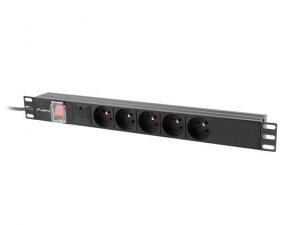 Listwa zasilająca Lanberg Rack PDU 19&quot; 1U 16A 5x 230V PL 2M Czarna