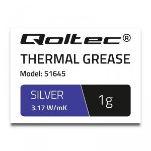 Pasta termoprzewodząca Qoltec 3.17 W/m-K | 1g | Srebrna