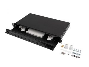 Przełącznica światłowodowa Lanberg 12xSC simplex / 12xLC duplex Rack 19&quot; 1U czarna + akcesoria