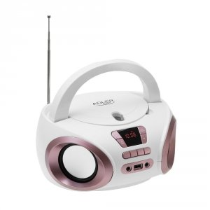 Radio Boombox CD MP3 USB Adler AD 1181 white copper