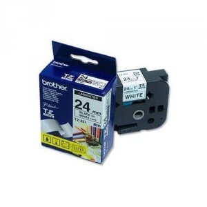 Taśma Brother TZe-251 24mm x 8m (TZe-251) -  biała, czarny nadruk