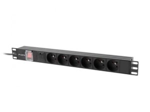 Listwa zasilająca Lanberg RACK PDU 19" 1U 10A 6x PL 2m czarna