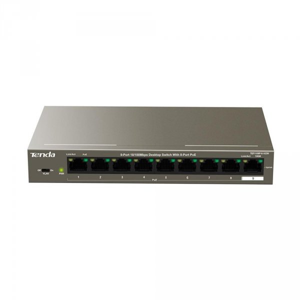 Switch niezarządzalny Tenda TEF1109P 8-port Ethernet Switch 10/100 Mb/s PoE 102W