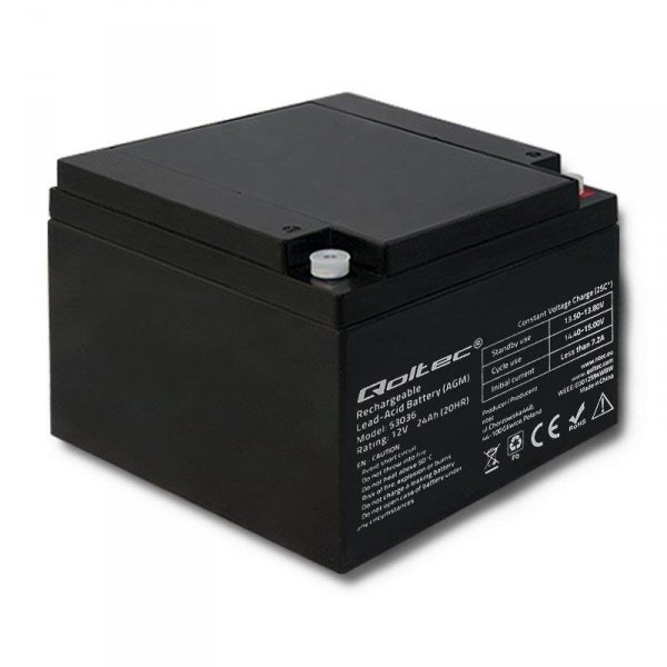 Akumulator AGM Qoltec 12V | 24Ah