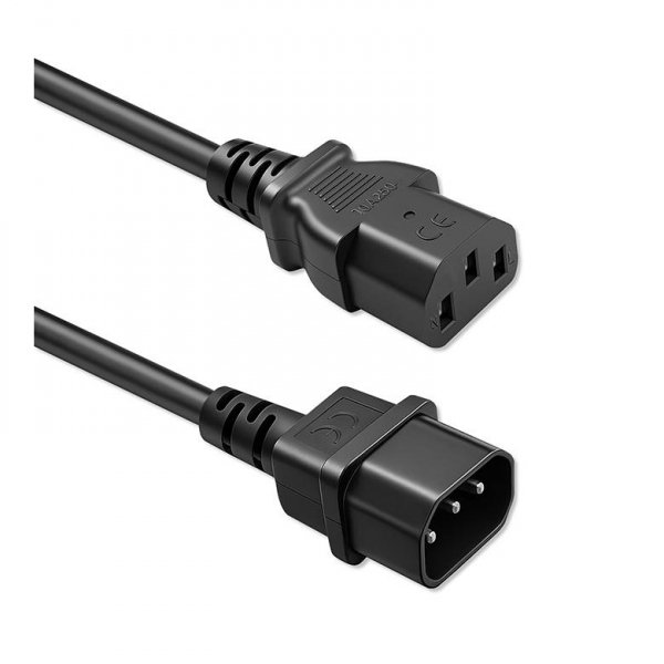 Kabel zasilający Qoltec IEC C13 | C14 | 3*1.0mm2 | 1m