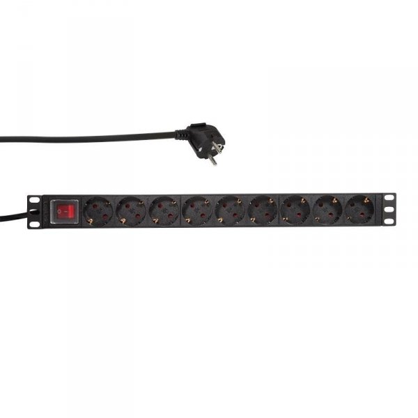 Listwa zasilająca LogiLink do szaf PDU9C02 19&amp;quot; 16A PDU 9x Schuko 2m czarna