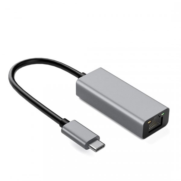 Kabel adapter iBOX IACRJ RJ45 do USB Typ-C 10/100/1000 Mb/s aluminiowy