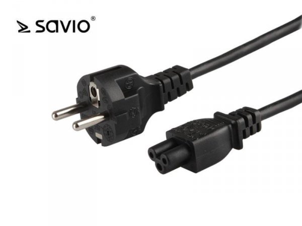 Kabel zasilający Savio CL-81 do notebooka &amp;quot;koniczynka&amp;quot; 1,8m