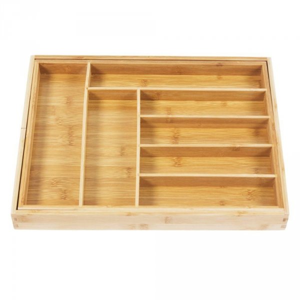 Organizer na sztućce GreenBlue GB379, rozsuwany, bambusowy, 325-500x430x45mm