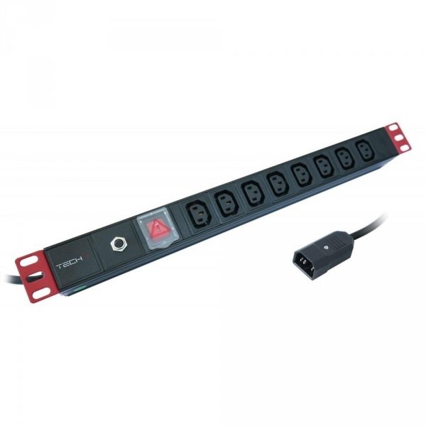 Listwa zasilająca Techly Rackowa 19&amp;quot; 1U, 8xC13 2m.