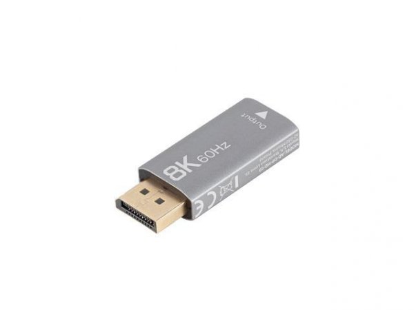 Adapter Lanberg Displayport (M) -&amp;gt; HDMI (F) 8K srebrny