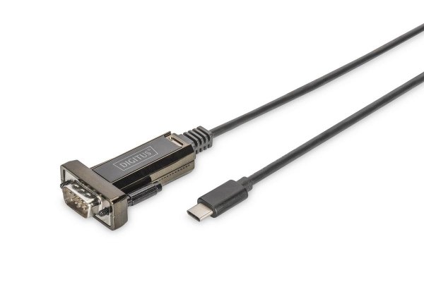 OUTLET: Kabel adapter DIGITUS USB 2.0 HighSpeed Typ USB C/RS232 M/M czarny 1m - USZ OPAK