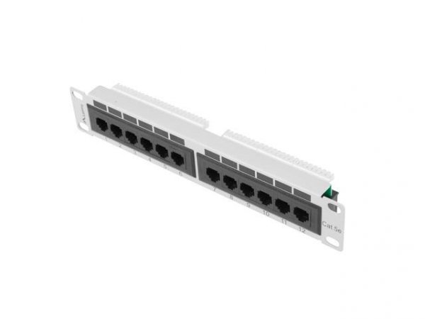 Patch panel Lanberg PPU5-9012-S 12 port 1U 10&amp;quot; kat.5e szary