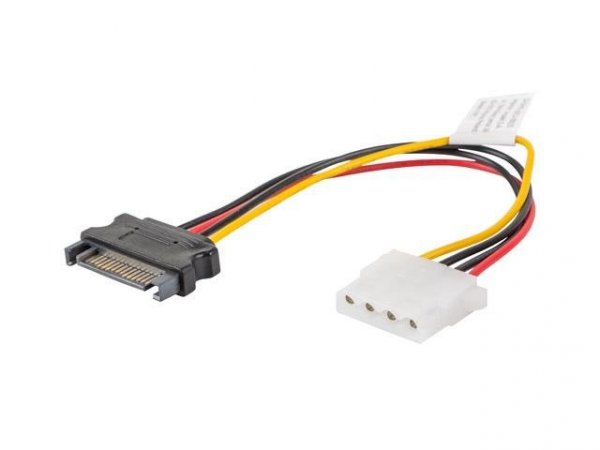 Kabel adapter Lanberg SATA zasilający(M) -&amp;gt; Molex(F) 0,15m