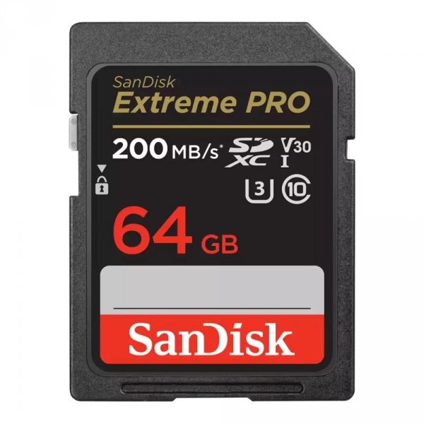 Karta pamięci SDXC SanDisk Extreme Pro 64GB 200/90MB/s C10 V30 UHS-I U3