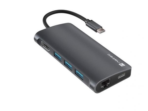 Stacja dokująca USB Natec Fowler 2 V2 Multiport USB-C -&amp;gt; HUB USB 3.0 3x, Hdmi 4k, USB-C, RJ45, SD, Micro SD