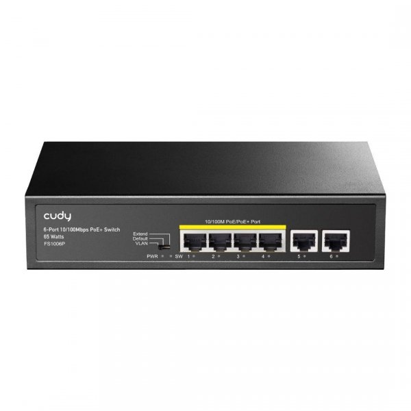 Switch niezarządzalny Cudy FS1006P 6x10/100Mbps PoE+ 65W