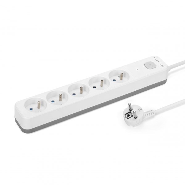 Listwa zasilająca przeciwprzepięciowa MONTIS MT187-WG-3  5 gniazd szaro-biała