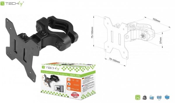 OUTLET: Uchwyt na słup Techly 13&amp;quot;-30&amp;quot;, 10kg obrotowy - OTW OPAK