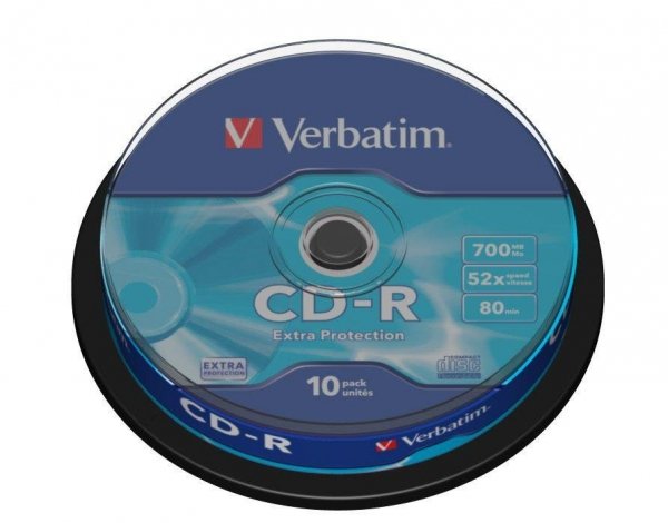 Płyty CD-R Verbatim 52x 700MB Extra Protection (Cake 10)
