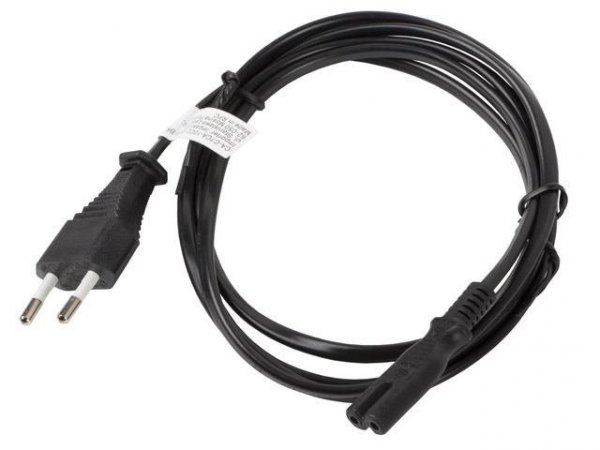 Kabel zasilający Lanberg CEE 7/16 -&amp;gt;  IEC 320 C7 EURO (radiowy) 3m czarny