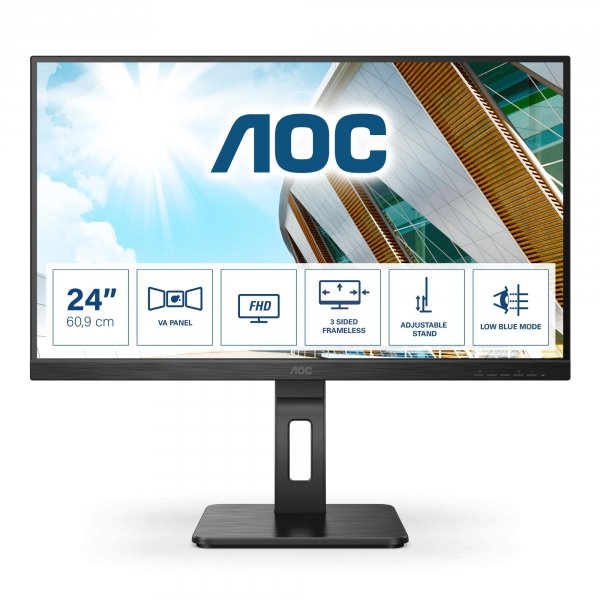 Monitor AOC 23,8&amp;quot; 24P2QM VGA DVI HDMI DP USB 3.0x4 głośniki 2x2W