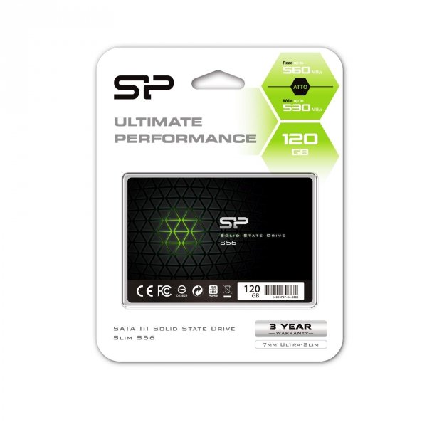 Dysk SSD Silicon Power S56 120GB 2.5&amp;quot; (560/530) SATA3 7mm 3D TLC